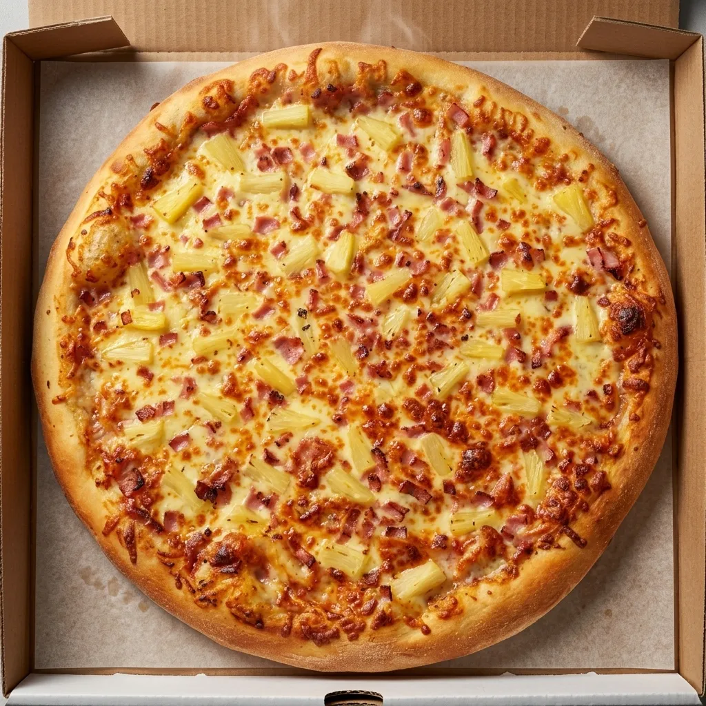 Hawaiian pizza at Nana's Pizza in London, Ontario